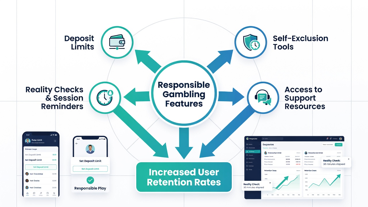 Analytics dashboard displaying retention metrics for mobile sports betting users