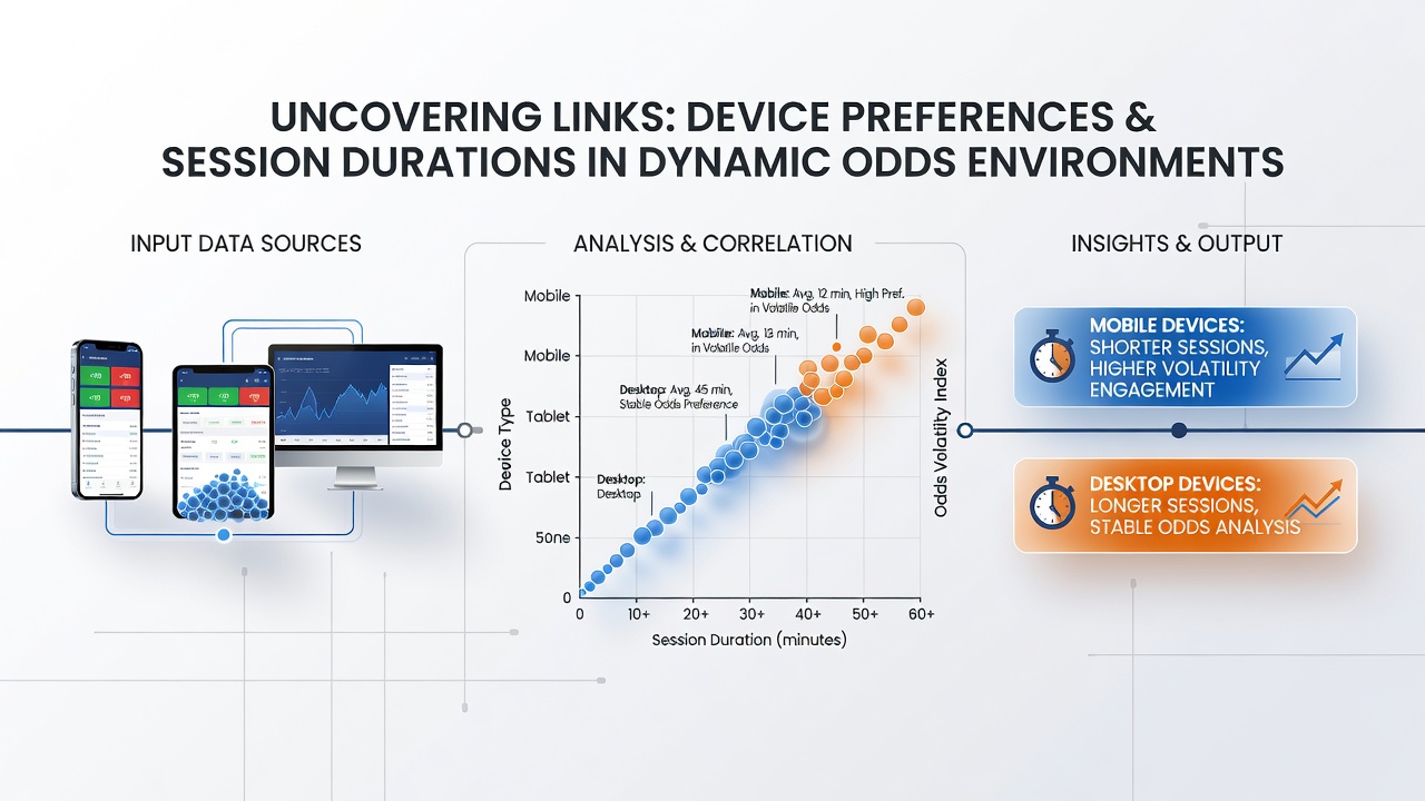Chart comparing average session times by device in live odds markets